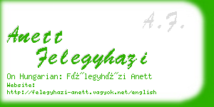 anett felegyhazi business card